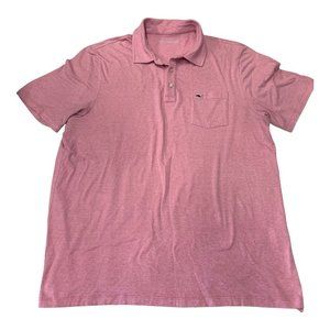 Vineyard Vines Polo Shirt Mens L Short Sleeve Pima Cotton Chest Pocket Pink